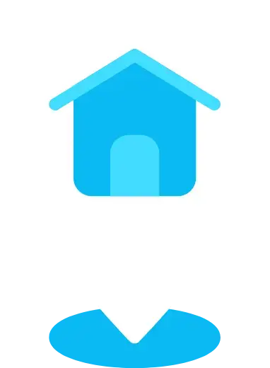 a pin point location icon with a house inside it