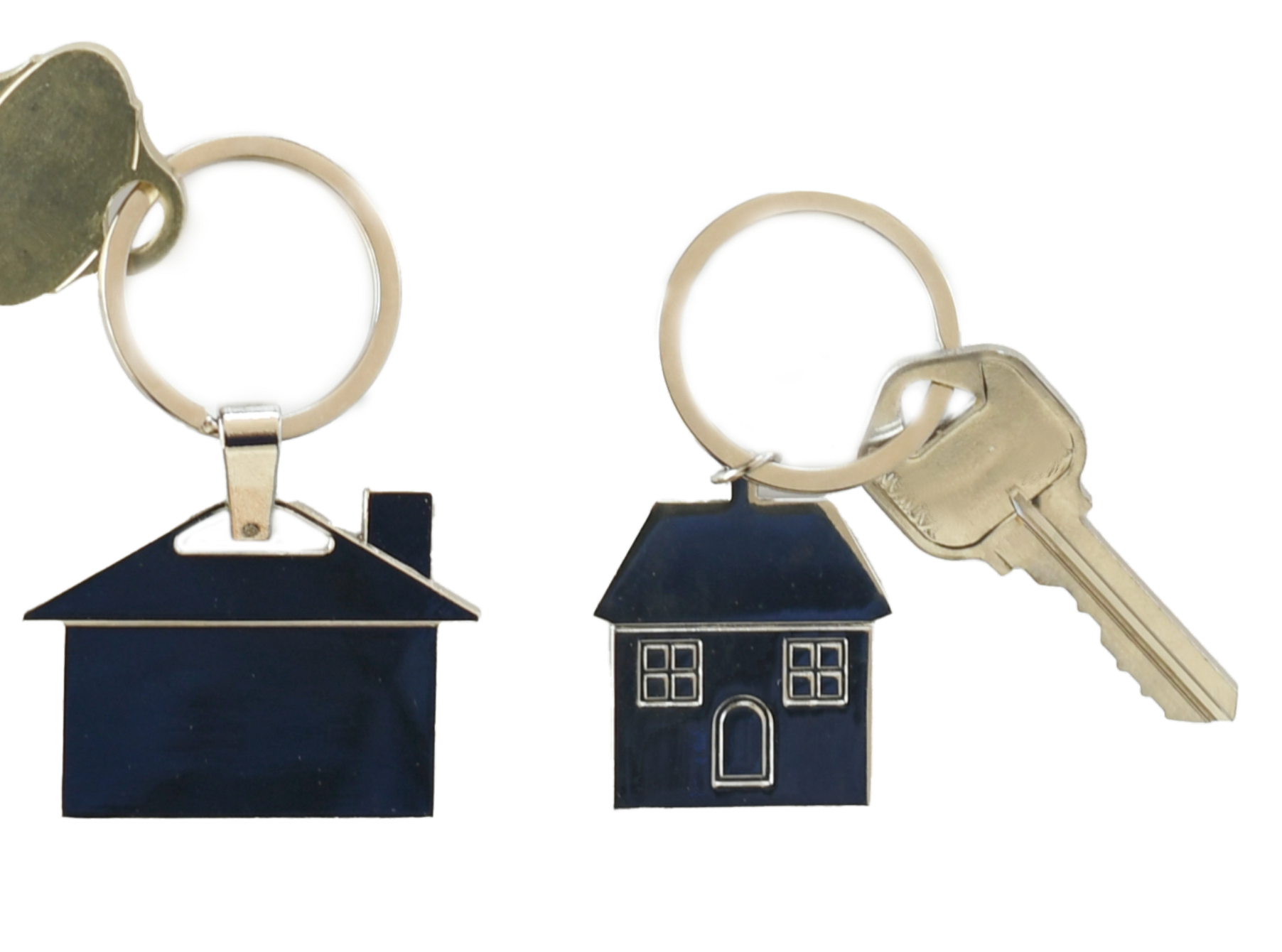 a key chain with a house